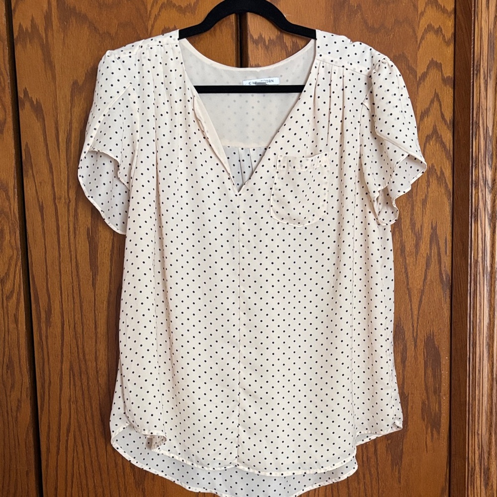 41 Hawthorn Cream and Black Polka Dot Blouse
